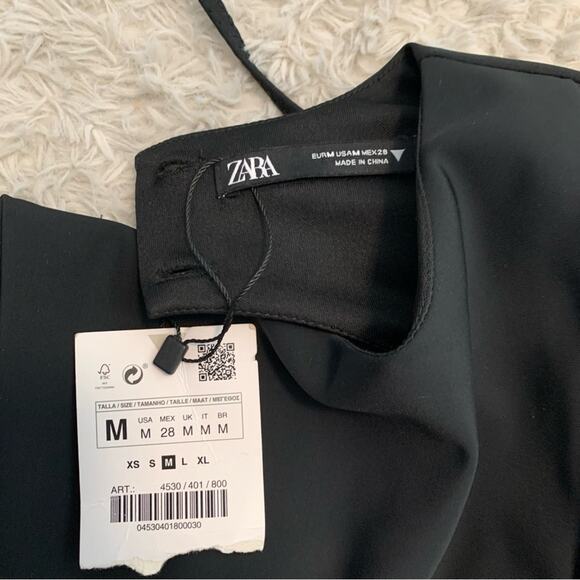 New with tags Zara Long Sleeve Scallop Open Back Crop Top Women’s Medium - Picture 7 of 8